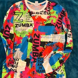 Zumba Fitness Neon Graphic Tee in Pink, Blue, Green, Orange, Black